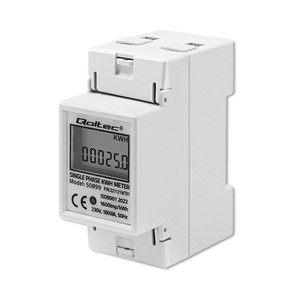 Qoltec 50899 Single phase electronic energy consumption meter | 230 V | LCD | 2P | DIN rail