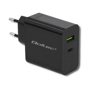 Qoltec 51717 Charger | 45W | 5-20V | 2.25-3A | USB type C PD | USB | Black