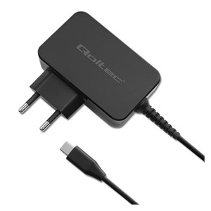 Qoltec 52386 GaN POWER PRO charger | 1xUSB-C | 65W | 5-20V | 3-3.25A | Black