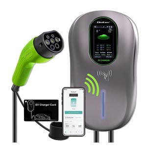 Qoltec 52430 EV Charging Station 2-in-1 Type2 | 22kW | Wi-fi| LCD | RFID | 3 phases | Wallbox | 5m