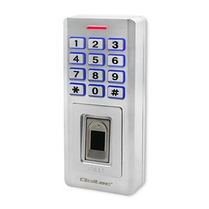 Qoltec 52447 Code lock OBERON with fingerprint reader | RFID | Code | Card | key fob | Doorbell | IP68 | EM