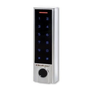 Qoltec 52448 Code lock TITAN with fingerprint reader | RFID | BT 4.0 |Code | Card | key fob | Doorbell| IP68 | EM