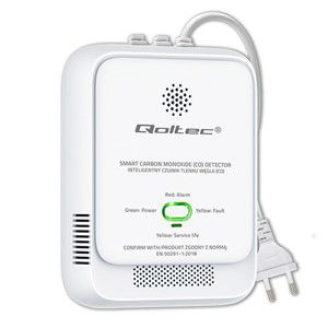 Qoltec 52576 Carbon monoxide sensor | CO detector | alarm 85dB | LED