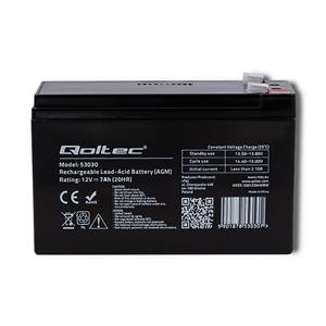 Qoltec 53030 AGM battery | 12V | 7Ah | max 105A 3