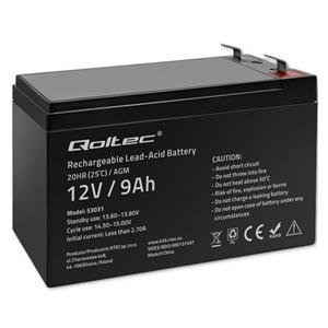 Qoltec 53031 AGM battery | 12V | 9Ah | max 135A