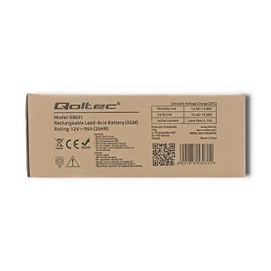 Qoltec 53031 AGM battery | 12V | 9Ah | max 135A 9