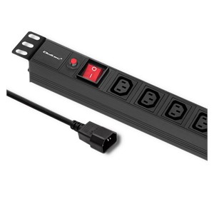 Qoltec 53998 Power strip for RACK 19 | 1U | 10A | PDU | 8xIEC C13 | 2m