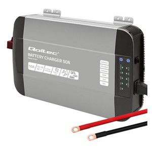 Qoltec Intelligent Professional Monolith Battery Charger for LiFePO4 AGM GEL SLA batteries | 50A | 12V