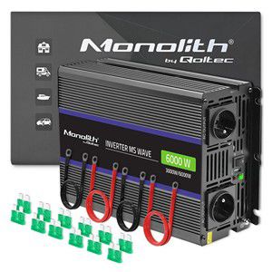 Qoltec Monolith 6000 MS Wave Voltage Converter | 12V to 230V | 3000 /6000W | USB