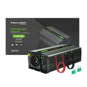Qoltec Monolith power adapter /inverter Auto 1200 W Black