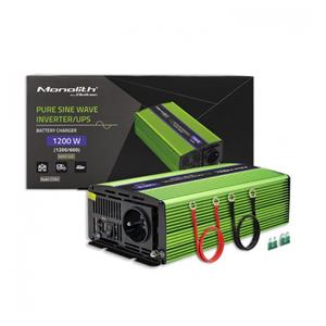 Qoltec Monolith power adapter/inverter Auto 1200 W Green 3