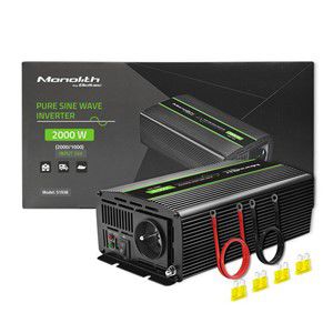 Qoltec Monolith power adapter /inverter Auto 2000 W Black