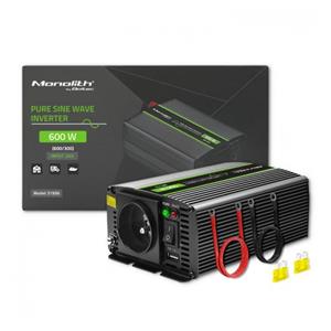 Qoltec Monolith power adapter/inverter Auto 600 W Black 3