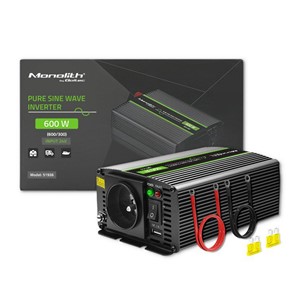 Qoltec Monolith power adapter /inverter Auto 600 W Black
