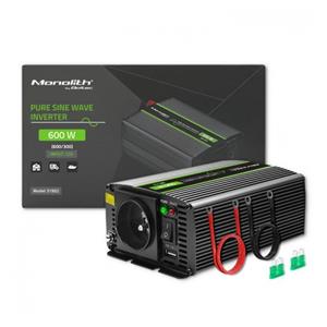 Qoltec Monolith power adapter/inverter Auto 600 W 3