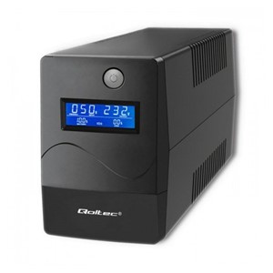 Qoltec Monolith uninterruptible power supply (UPS) Double-conversion (Online) 0.65 kVA 360 W 2 AC outlet(s)