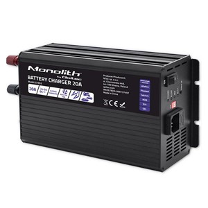Qoltec Smart Monolith Battery Charger for LiFePO4 AGM GEL SLA batteries | 20A | 24V
