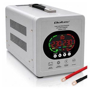 Qoltec Zasilacz awaryjny UPS Pure Sine Wave | 1000VA /720W | Przetwornica 12 /230V z AVR | LCD | LiFePO4 AGM GEL