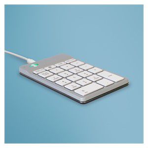 R-Go Tools Numeric keypad R-Go Numpad Break, ergonomic numeric keypad with break software, wired, white