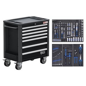 BGS Radionička kolica | 7 ladica | ekstra niska | s 209 kom. alata