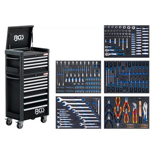 BGS Radionička kolica Profi Standard Maxi | 12 ladica | sa 263 kom. alata