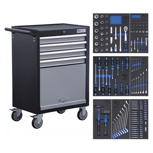 BGS Radionička kolicaAzubi | 4 ladica | sa 151 kom. alata