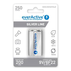 Rechargeable batteries everActive Ni-MH 6F22 9V 250 mAh Silver Line