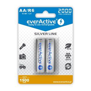 Rechargeable batteries everActive Ni-MH R6 AA 2000 mAh Silver Line - 2 pieces