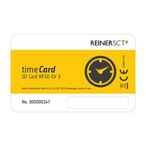 Reiner SCT timeCard Premium card MIFARE DESFire EV3 RFID tag Black, White, Yellow 25 pc(s)