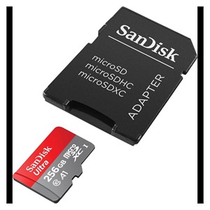 SanDisk 256GB Ultra microSD UHS-I memory card with adapter