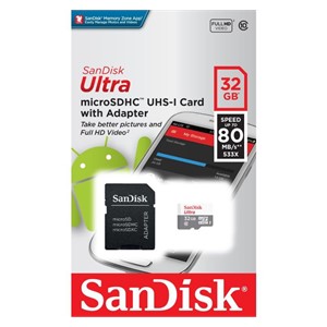 SanDisk 32GB Ultra microSDHC + SD Adapter 100MB /s Class 10 UHS-I