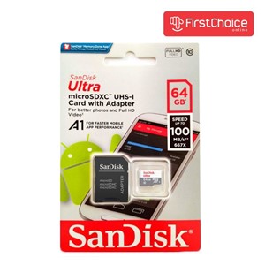 SanDisk 64GB Ultra microSDXC + SD Adapter 100MB /s Class 10 UHS-I