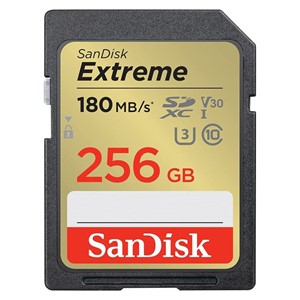 SanDisk Extreme 256GB SDXC Memory Card + 1 year RescuePRO Deluxe up to 180MB /s &amp; 130MB /s Read /Write