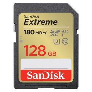 SanDisk Extreme PLUS 128GB SDHC Memory Card 180MB /s and 90MB /s read /write, UHS-I, Class 10