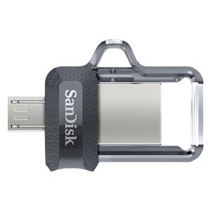 SanDisk Ultra Dual m3.0 USB flash drive 32 GB USB Type-A / Micro-USB 3.2 Gen 1 (3.1 Gen 1) Black, Silver, Transparent 3