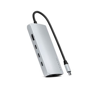 Satechi ST-P8KES laptop dock /port replicator Wired USB 3.2 Gen 1 (3.1 Gen 1) Type-C Silver