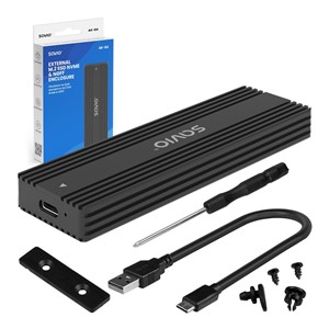 Savio AK-84 storage drive enclosure SSD enclosure Black M.2