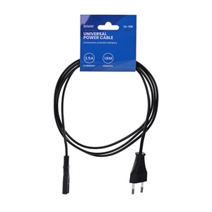 Savio CL-100 power cable Black 1.8 m IEC Type E (3.4 mm, 3.1 mm) IEC C7