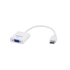 Savio CL-27B video cable adapter 0.1 m HDMI Type A (Standard) VGA (D-Sub) White