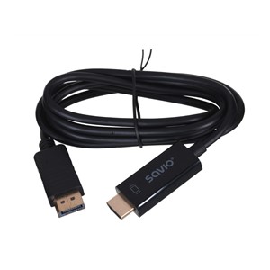 Savio CL-56 video cable adapter 1.5 m DisplayPort HDMI Type A (Standard) Black