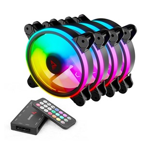 SAVIO FAN-01 4-pack 120mm ARGB fan including controller and remote control
