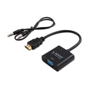 SAVIO HDMI (M) – VGA (F) Adapter with audio CL-23 /B Black