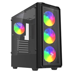 Savio Noctis Glass RGB Cube Black