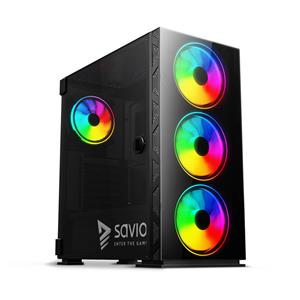 SAVIO PC Case Prime X1 ARGB Glass Black 4