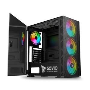 SAVIO PC Case Raptor X1 ARGB Glass/Mesh Black