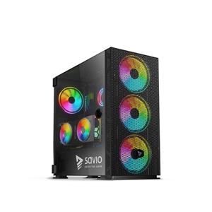 SAVIO PC Case Raptor X1 ARGB Glass/Mesh Black 5