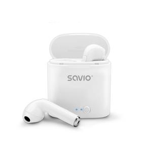 Savio TWS-01 Wireless Bluetooth Earphones, White 6