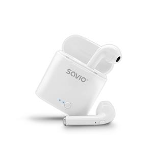 Savio TWS-01 Wireless Bluetooth Earphones, White 7