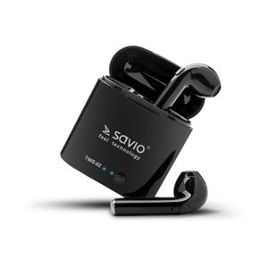 Savio TWS-02 Wireless Bluetooth Earphones, Black 3