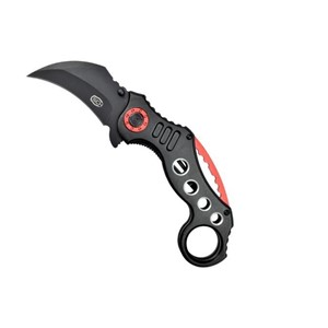 SCK Steel Claw Knives Karambit K29 knife, black and red